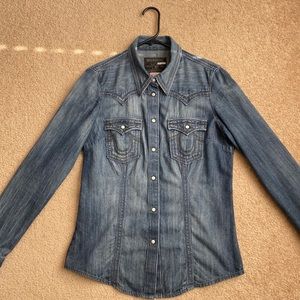 100% authentic True Religion unisex denim shirt